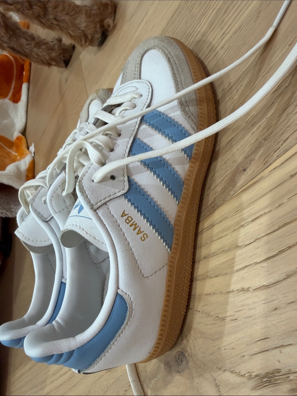 adidas Samba Kids White & Light Blue sneakers